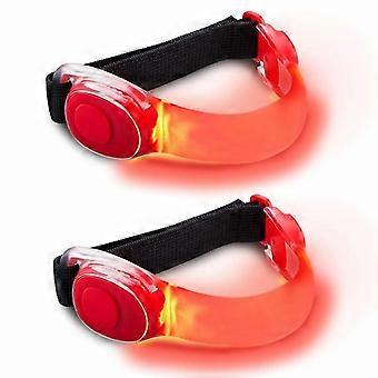 Einstellbare reflektierende, leichte, gut sichtbare LED-Armbänder - Rot (2pcs)
