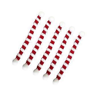 Écharpe rayée tricotée pour l'hiver, idéale pour l'extérieur (lot de 5, rouge et blanc).