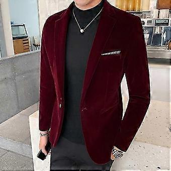 Autum Wedding Coat Mens Blazer Jacket Fashion Casual Suit Jacketstage Dj Men's Blazers Veste Costume Homme XXXXXL wine red