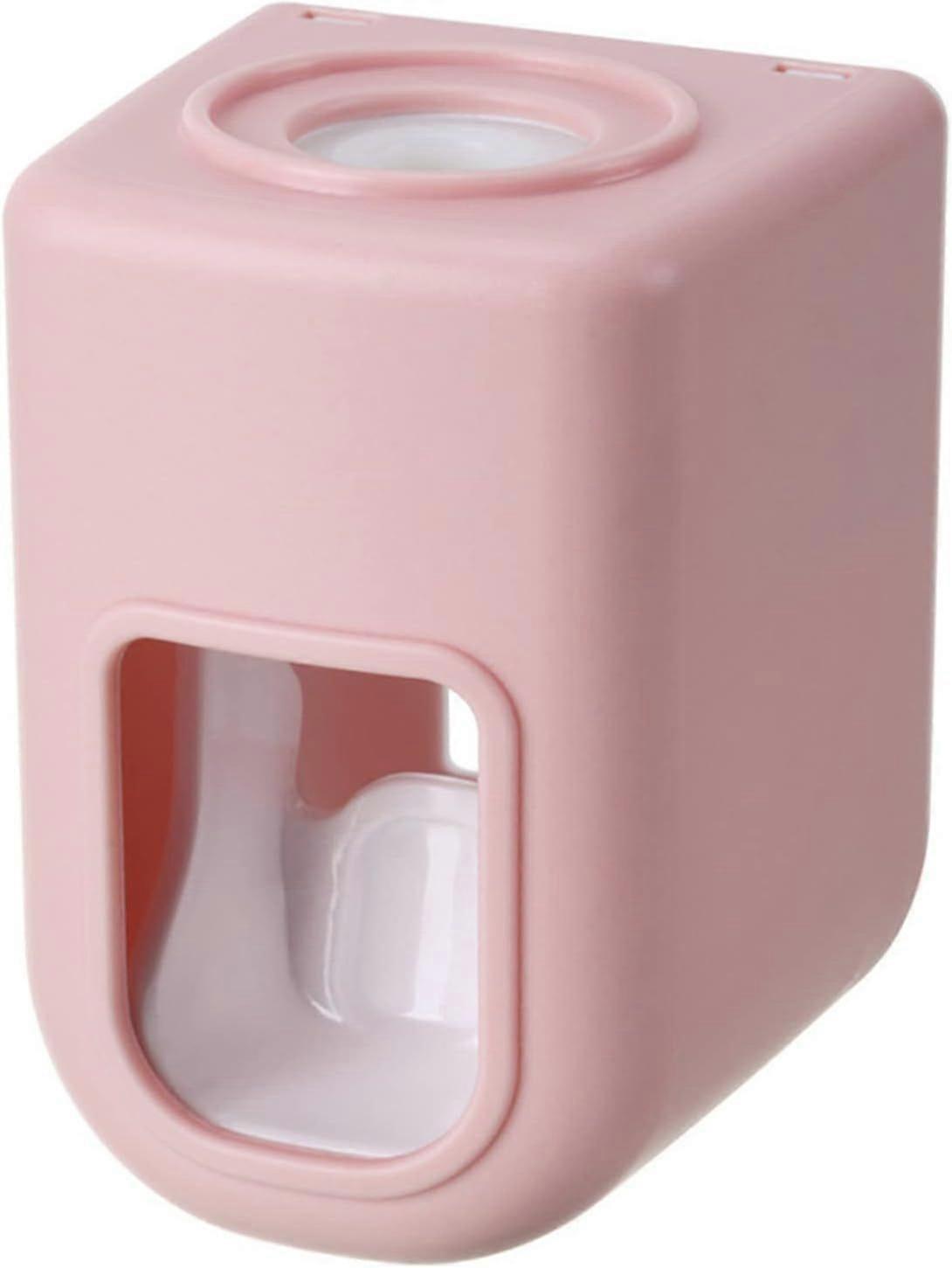 Wall-Mounted Automatic Toothpaste Squeezer Household Toothpaste Squeezer Punch-Free Toothpaste Squeezer Pink