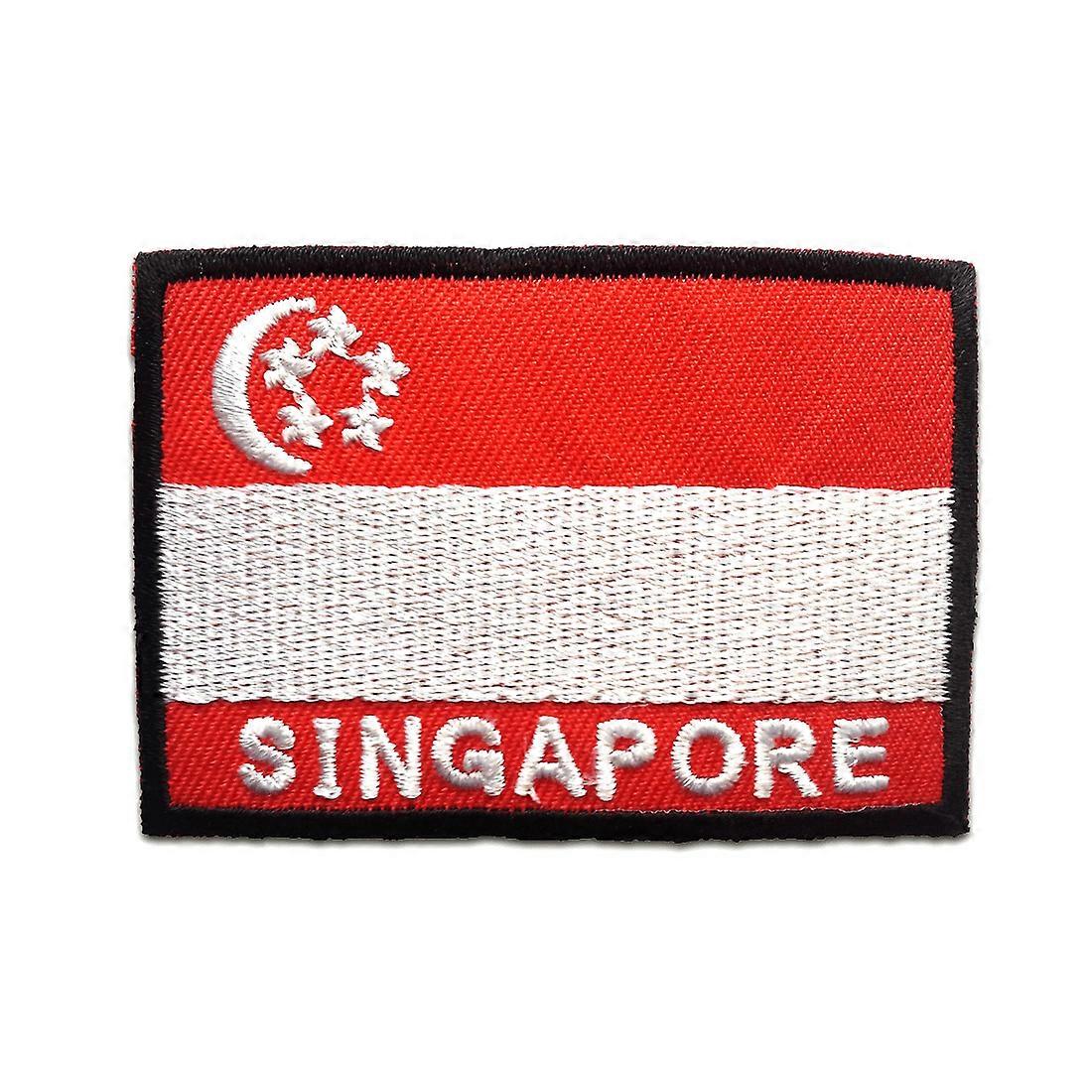 Patch / Iron-on patch - Singapore flag flag - red - 4.8 x 7 cm - patch patch