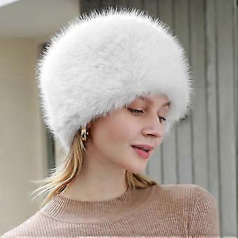 Damen-Kunstpelzmütze für den Winter mit Stretch, Kosakenstil, russischer Pelz, warme Weihnachtsmütze