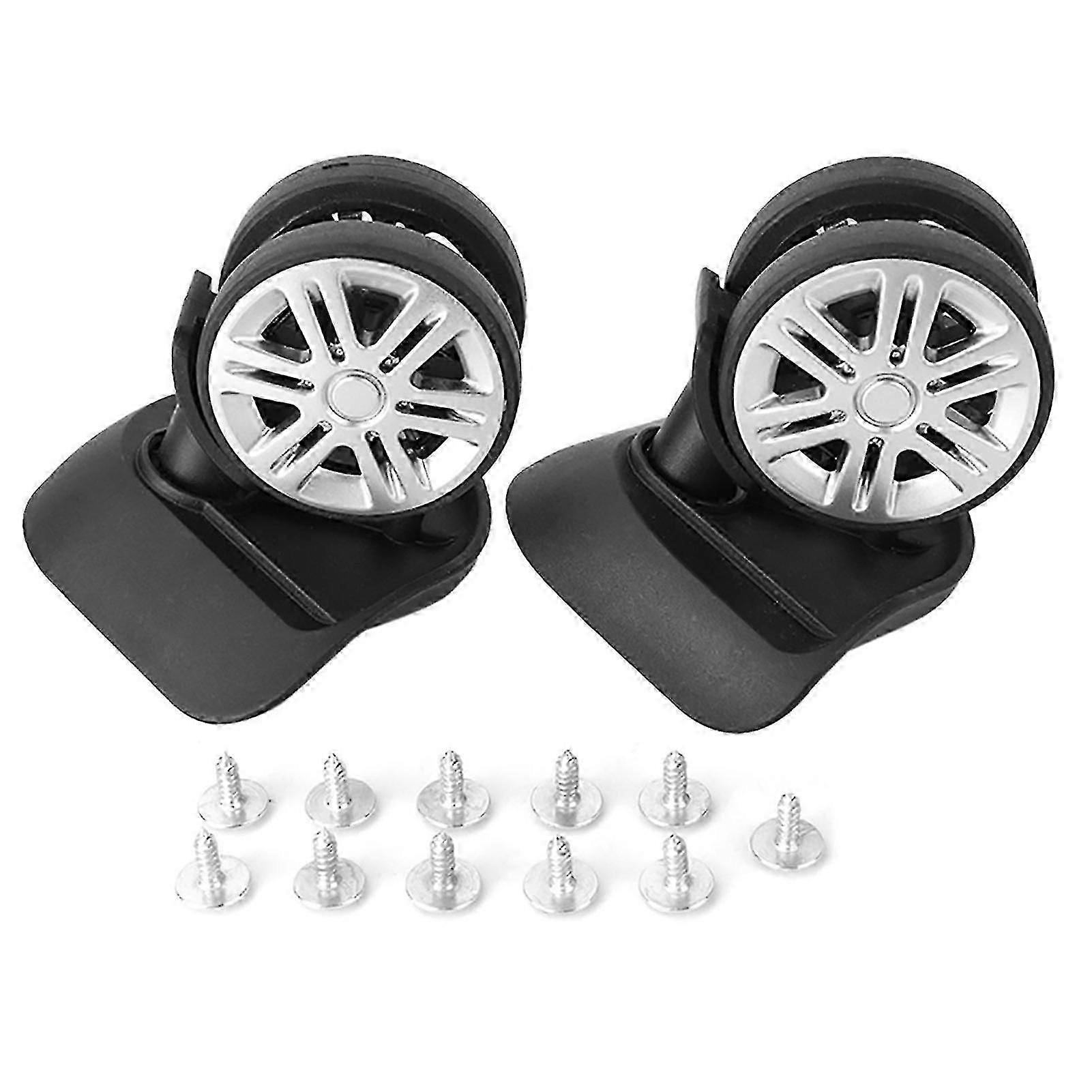 Lot de 2 roulettes pivotantes de rechange noires pour valise, pièces de rechange pour bagages de voyage