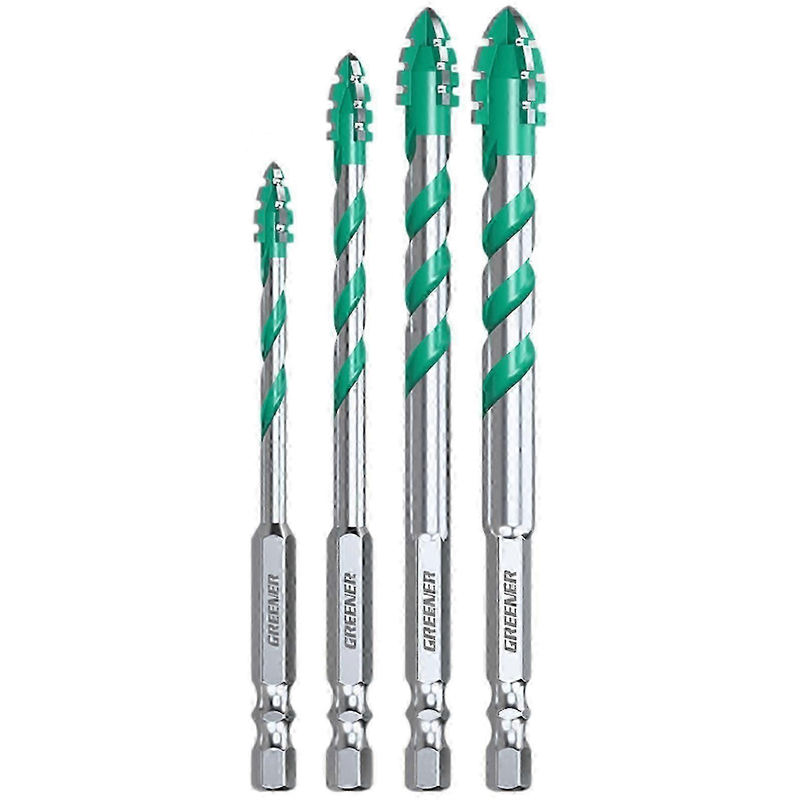 4pcs Four-Flute Sawtooth Eccentric Drill Bits for Wood Tile Drilling Work