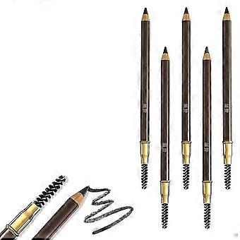 Eyebrow Pencil Longlasting Waterproof Durable Automaric Liner Eyebrow 5 Colors to Choose 5pcs, 4 Grey