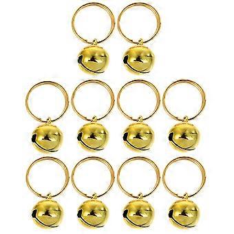 Cat Dog Collar Bell Pendant for Decoration 20Pcs Golden Stainless Steel