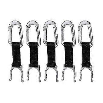 5pcs D-shaped Hanging Buckle Portable Water Bottle Holder Aluminum Alloy Water Bottle Clip Compatible Camping Hiking FASTXM