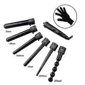 Krullende haarstick set met 6 verwisselbare keramische emmers en hittebestendige handschoenen