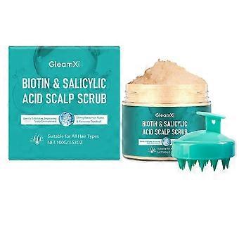 Set scrub detox al salicilico per il cuoio capelluto con spazzola massaggiante. Pulizia profonda, rinfrescante, controllo dell'olio, trattamento anti-crespo per capelli.