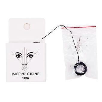 10m Eyebrow Mapping String,pre-inked Black White Eyebrow Thread For Microblading, Measuring Tool For Marking Symmetrical Eyebrows