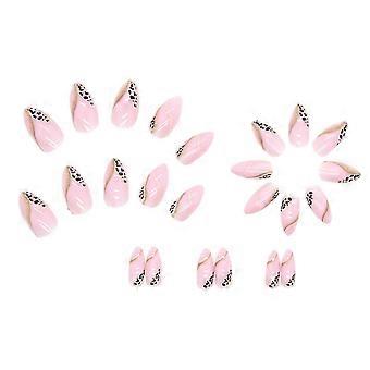 Pink Leopard Pattern False Nails Attractive Reusable False Nails For Finger Nail Diy At Home