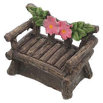 Miniatuurstoel van donkerbruin hars voor decoratie, mini-tuindecoratie