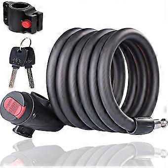 Very high security level of the bicycle lock, spiral anti-theft cable for bicycle, anti-theft scooter cable, key-operated bicycle lock