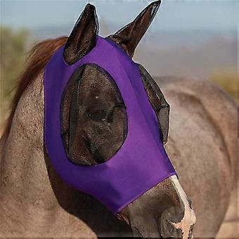 Breathable horse mask, mosquito and fly repellent, equestrian supplies, purple560