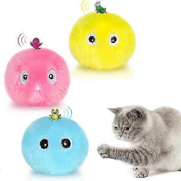 Cat Toy 3 Ball Making Sound Plush Colors Interactive