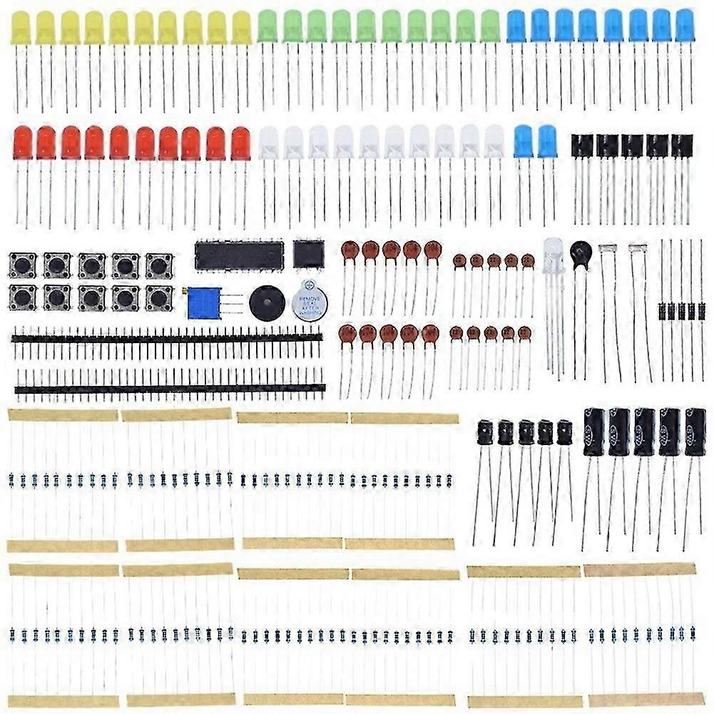 Diy Electronics Components Basic Starter Kit for Arduino UNO Raspberry Pi with LED Buzzer Capacitor Resistor@O2