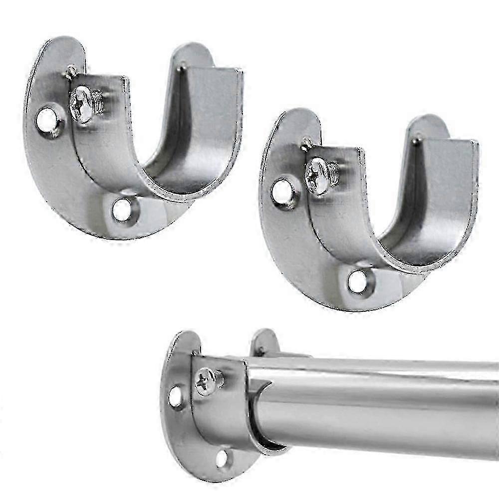 U Shaped Stainless Wardrobe Rod Bracket Pair