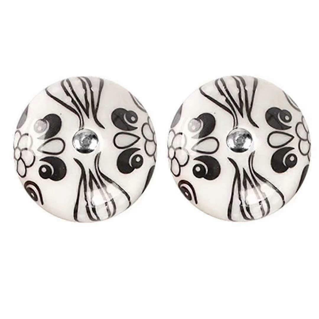 Ceramic Cabinet Knobs 2pcs Modern Porcelain Drawer Pulls for Kitchen Cupboards Wardrobe Doors