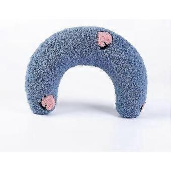 Promotes Comfortable Sleep & Neck Support, U-Shaped Pet Pillow for Small Dogs & Cats, Machine Washable, Blue