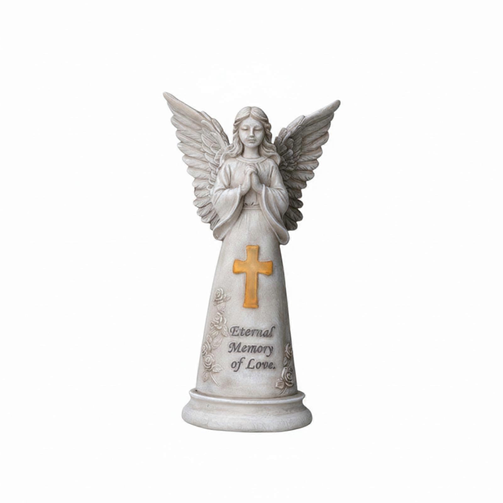 Praying Angel Memorial Light Lighted for Graveside, Pathway