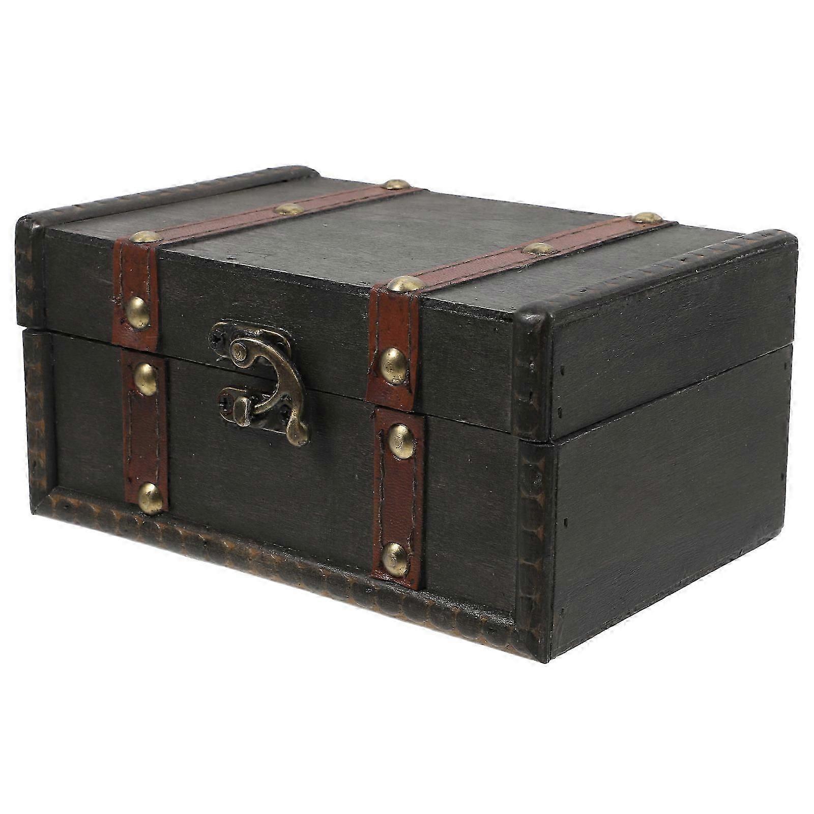 Lockable Wooden Box Antique Suitcase Design