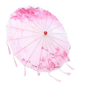 Handgemaakte Geolied Papieren Paraplu, Chinese Bamboe Zijde Parasol Met Kwastjes