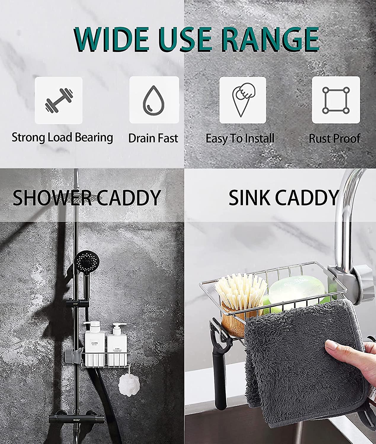 Kitchen Faucet Rack Sponge Holder Sink Caddy Organizer Hanging Caddy ...