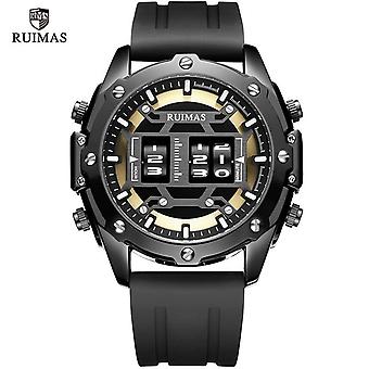 Megir &amp; Ruimas Military Sport Watches Men Roller Quartz Watch Luxury Waterproof Silicone Strap Wristwatch Man Relogio Mascilino
