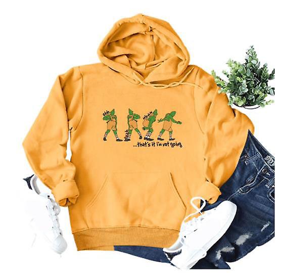 Women's Hoodies Autumn And Winter Fashion Christmas Theme Loose Tops Women's New That's It I'm Not Going Print Casual Hooded Long Sleeves