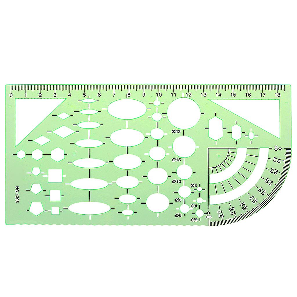 Green Geometric Template Ruler Drawing Tools Mapping Student School Stationery