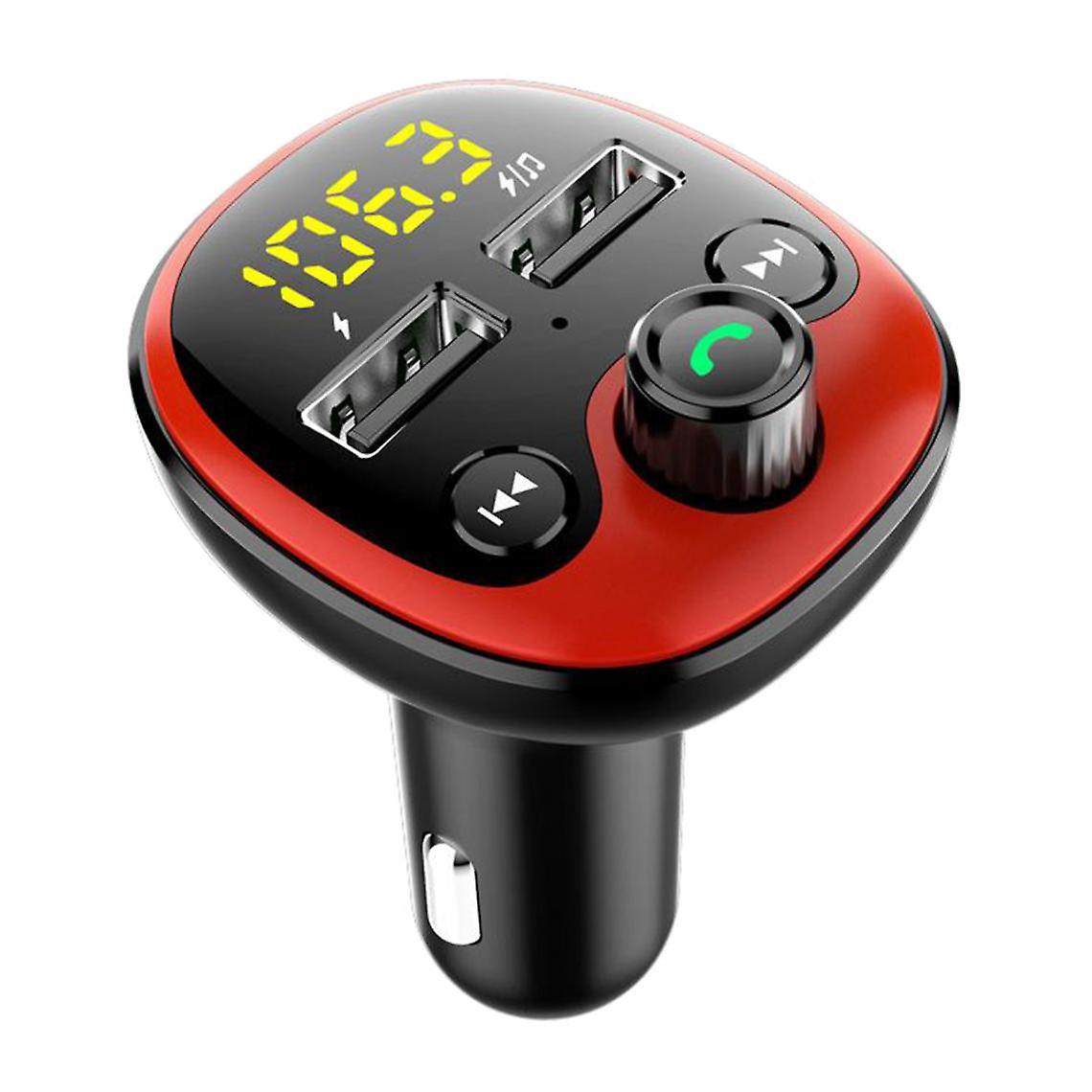 Wireless Bluetooth Car Kit Mp3 Music Player Fm Transmitter Usb Charger Red