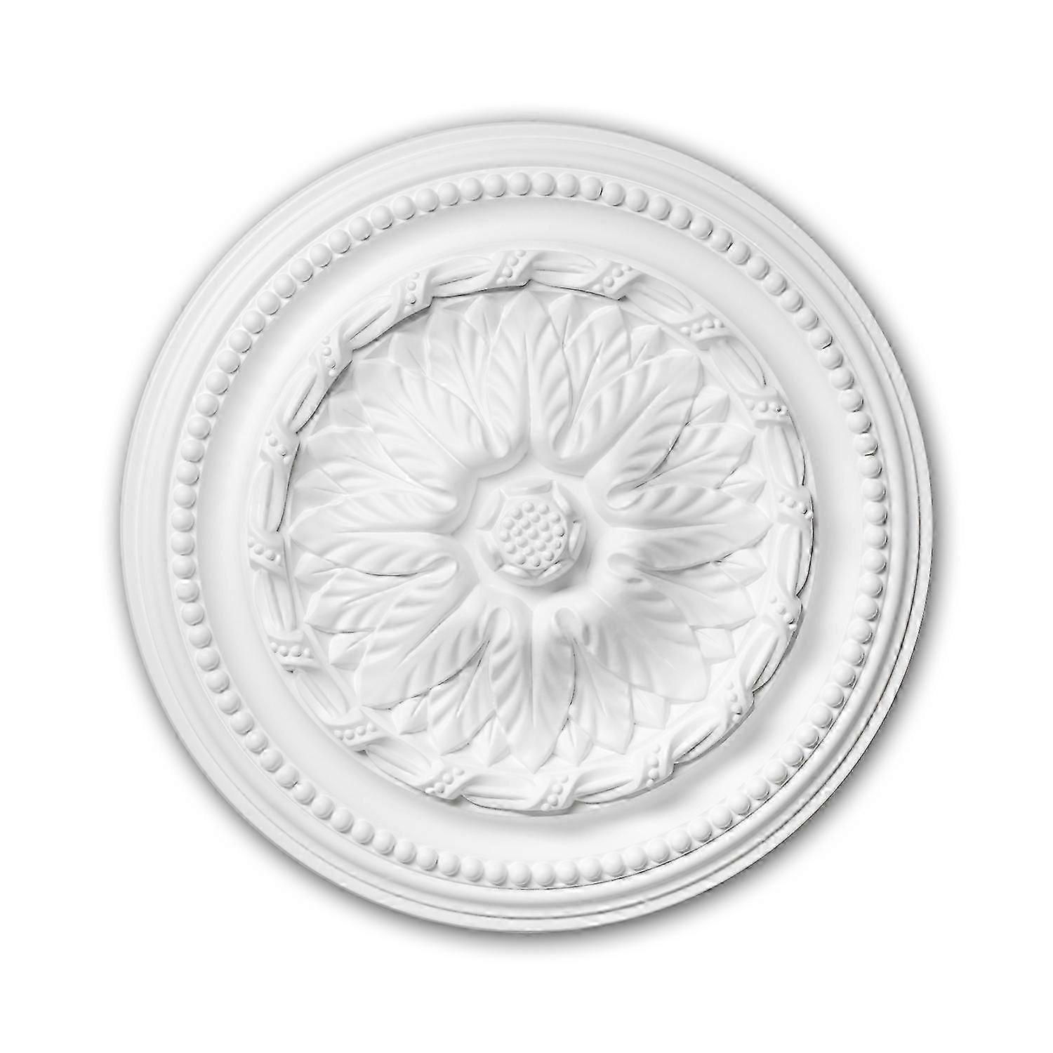e-Delux GmbH 1 x Rosace 156007 Profhome blanc Mousse de polyuréthane rigide prétraité léger, solide, indéformable