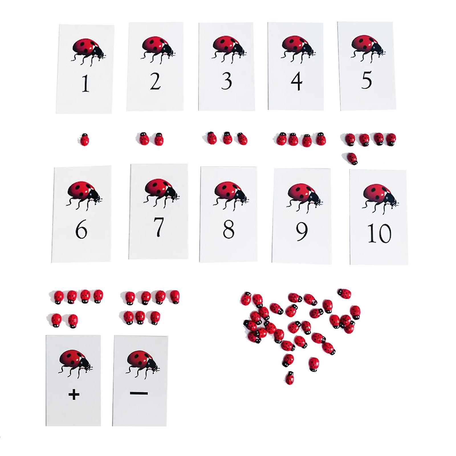 Wooden Counting Ladybugs Kindergarten Math Preschool Learning Activities