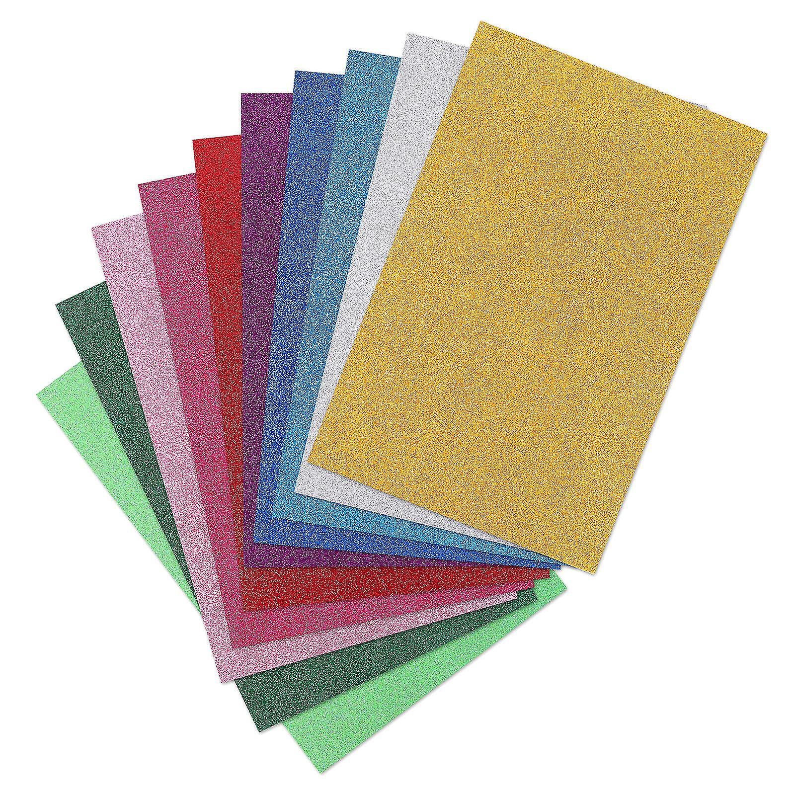 Supvox 10pcs Colorful Eva Sheets Handicraft Sheets Glittering Assorted Colored Sheets For Kids Art & Crafts Projects
