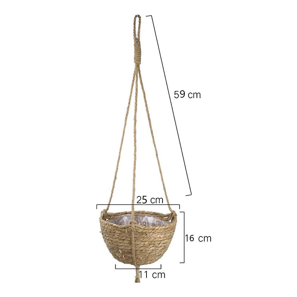 Hanging Straw Woven Flowerpot Convenient To Use Durable Material