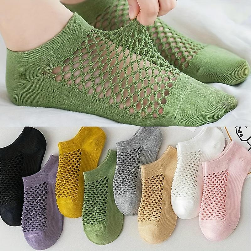 8 Pairs Summer Thin No-show Mesh Socks Hollow Out Socks Ankle Athletic Socks Low Cut Breathable Running Sports Socks