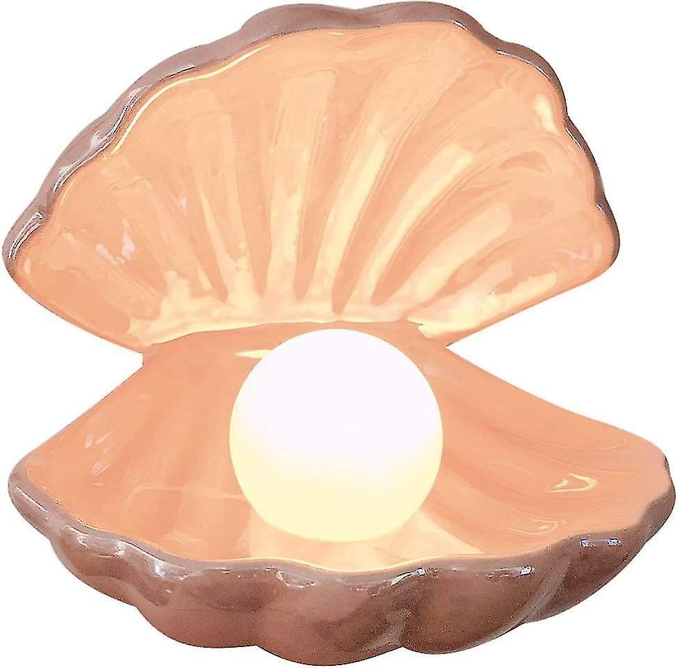 Shell Pearl Light Led Accent Lamp Portable Night Light Pearl In Shell Desktop Ornament Home