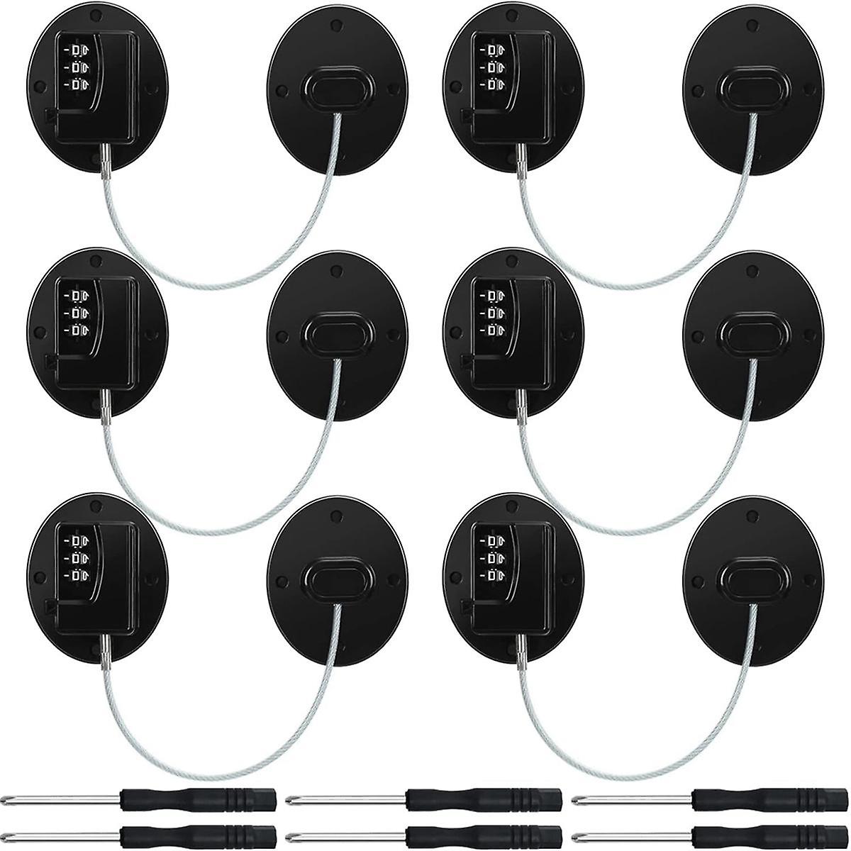 6 Pcs Cabinet Locks with Combination Fridge Lock Combo Child Safety Combination Lock with 6 Screwdr