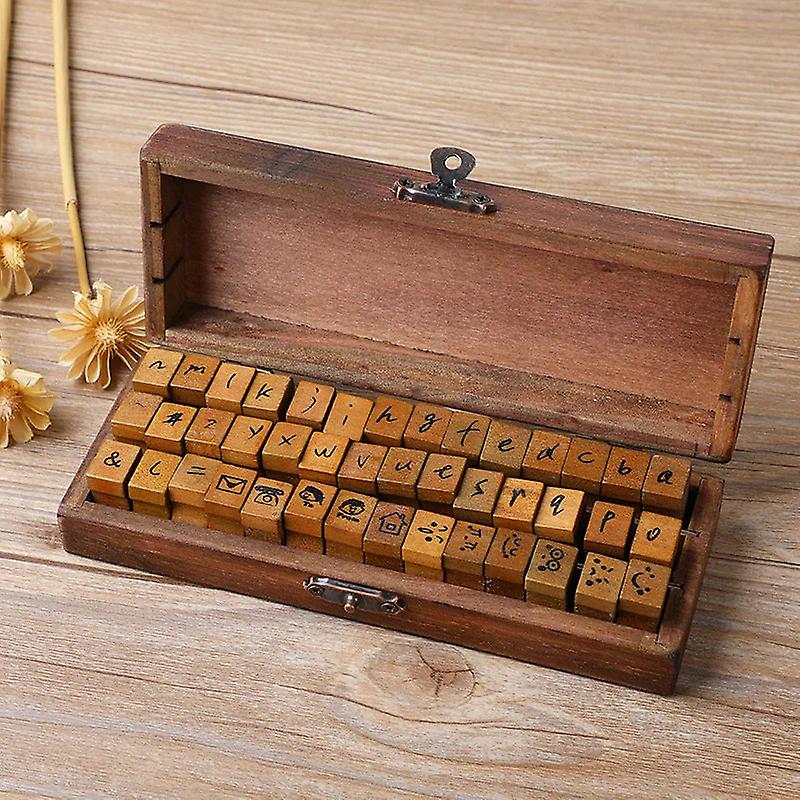 70/42/32pcs/box אות A-z עשה זאת בעצמך חותם דקורטיבי אורתוגרפי חותמות DIY קופסת עץ מלאכת יד דיגיטלית חותם אלפבית אנגלי