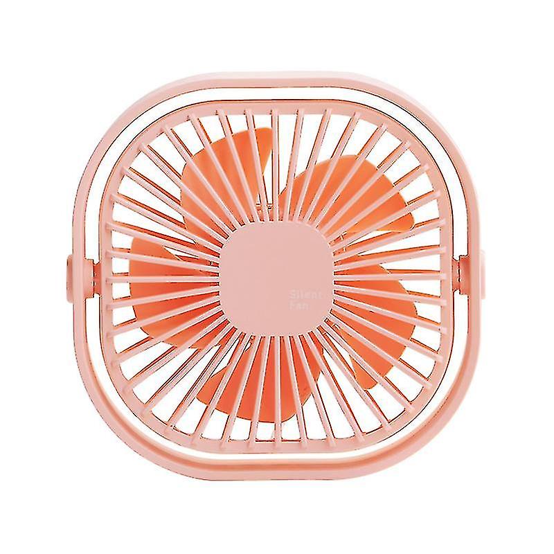 Small Desktop Fan Cooling (pink), Usb Strong Wind Desktop Fan Portable Desktop Fan, 360 Rotation Mini Personal Mute Fan, With Usb Cable, Suitable For