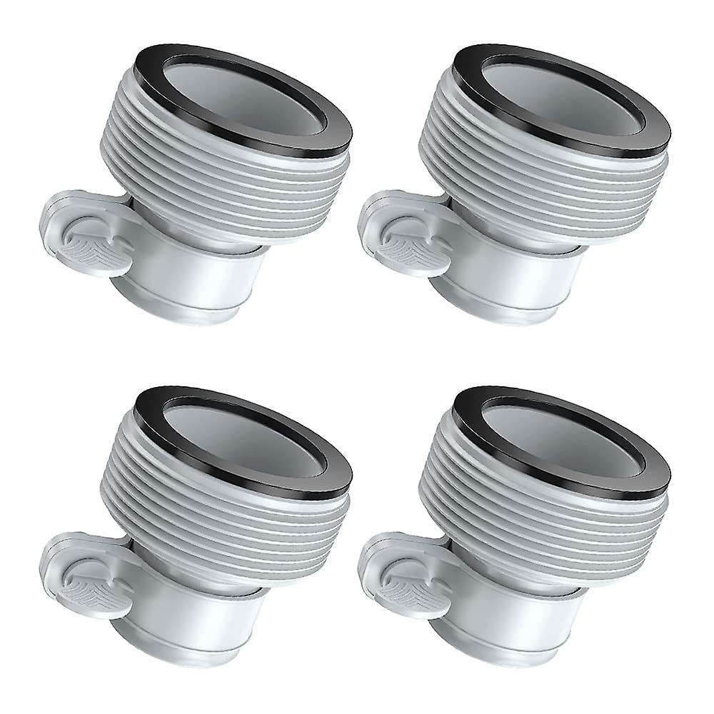 Pool Adapter Set of 4 Hose Adapters for Swimming Pool Filtration Systems - Grey, Compatible with Standard Pumps and Hoses