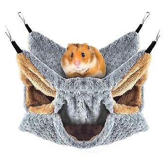 Kleine Dieren Hangmat, Fret Suiker Zweefvliegtuig Drievoudig Stapelbed Kooi Warm Pluche Hangende Hangmat Bed Schuilplaats Voor Grijs