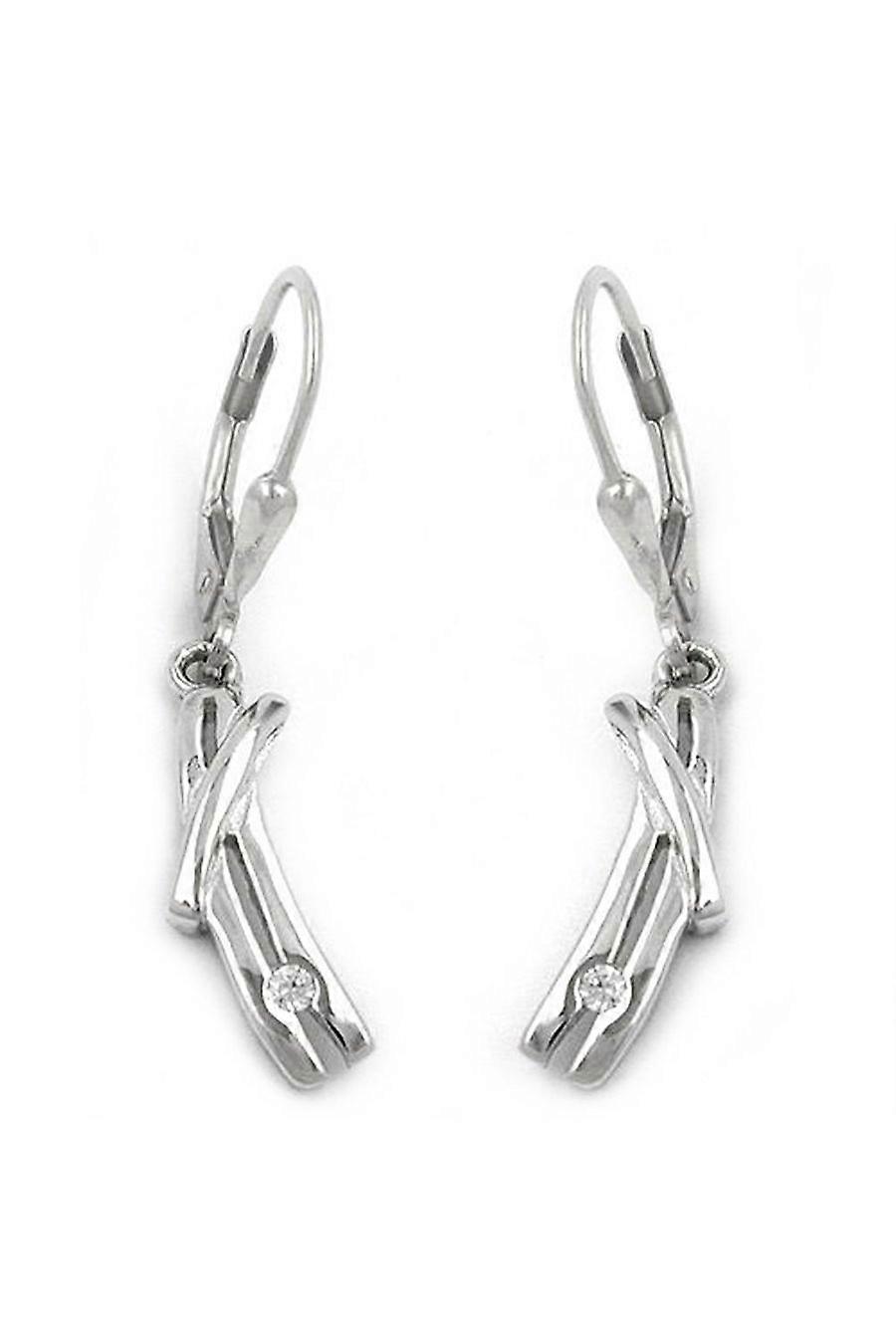 Earrings Leverback Cz Silver 925 - Gl93220