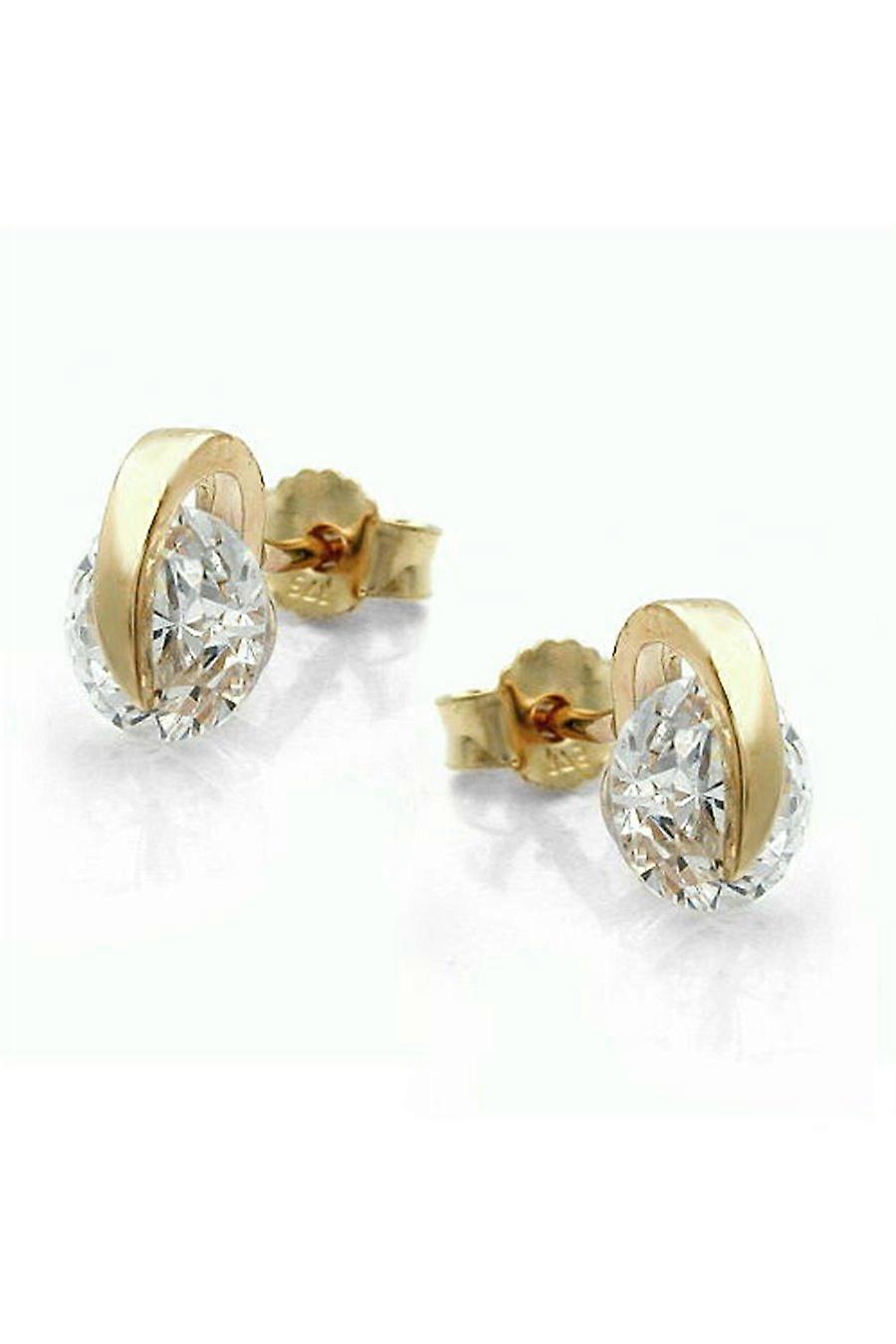 Earrings Movable Cubic Zirconia 9k Gold - Gl430047