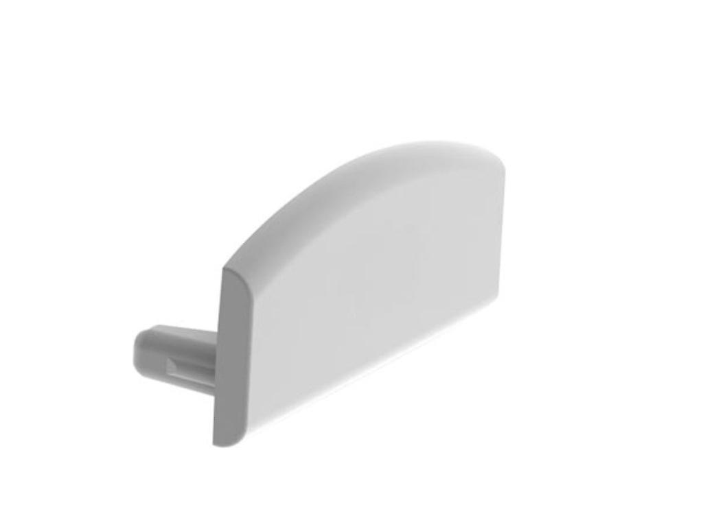 Aluminium end cap for SLW8 led profile without cable hole - silver