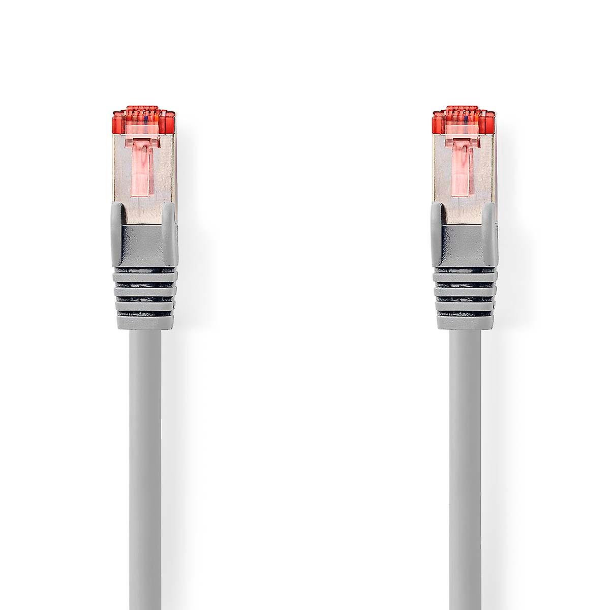 CAT6ネットワークケーブル |RJ45 オス |RJ45 オス |S/FTP |0.15メートル|ラウンド |LSZHの |グレー |ラベル
