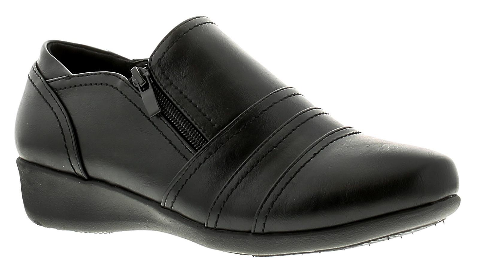 Strollers Womens Shoes Work Low Wedge Penelope Zip black