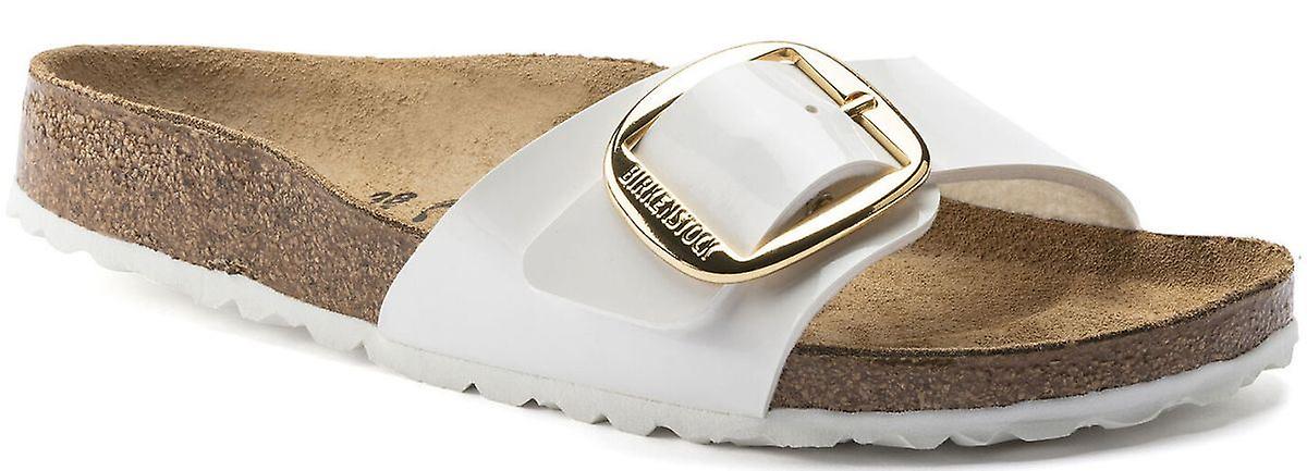 Birkenstock Madrid Big Buckle Regular White Patent Womens Sandals