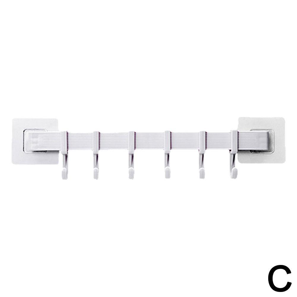 Non-marking Hook Wall Suction Plastic Six-row Hook For Kitchen Bathroom