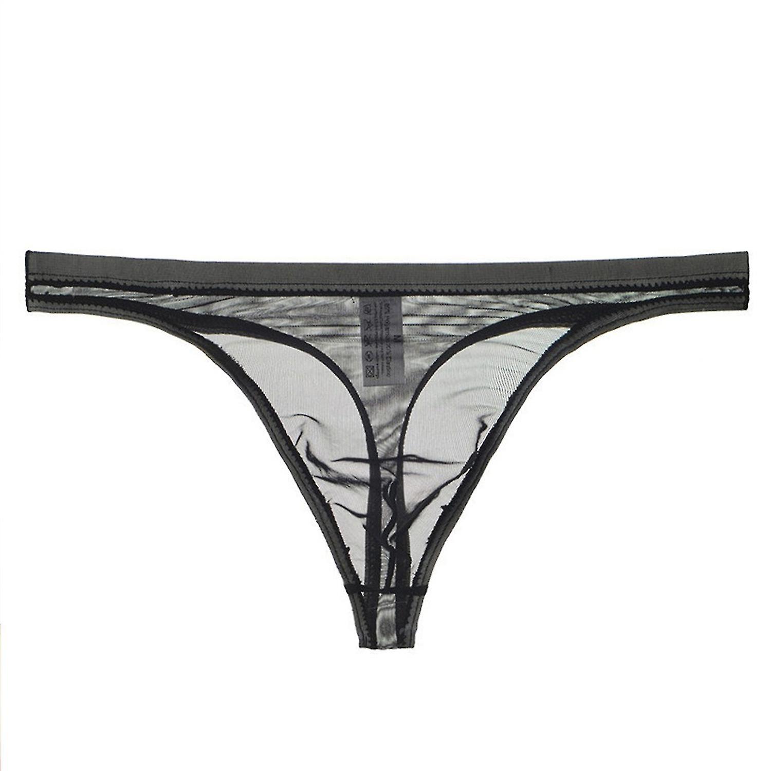 Men Briefs Stretchy See-through Low Waist No Bound Feeling Mesh Men Underpants Inner Wear Clothes